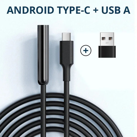 TYPE-C Endoscope Camera with 6 Adjustable Leds USB Android Flexible Inspection Borescope for Phone PC 7MM Diameter