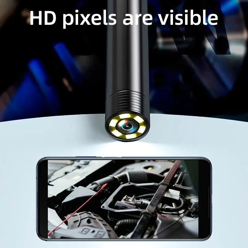 TYPE-C Endoscope Camera with 6 Adjustable Leds USB Android Flexible Inspection Borescope for Phone PC 7MM Diameter