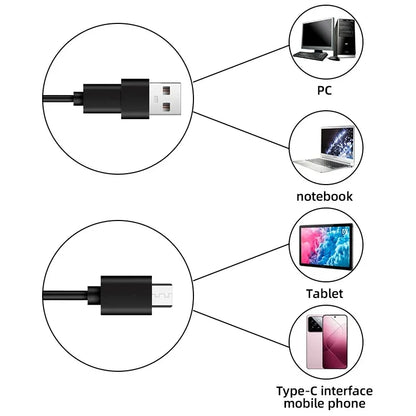 TYPE-C Endoscope Camera with 6 Adjustable Leds USB Android Flexible Inspection Borescope for Phone PC 7MM Diameter